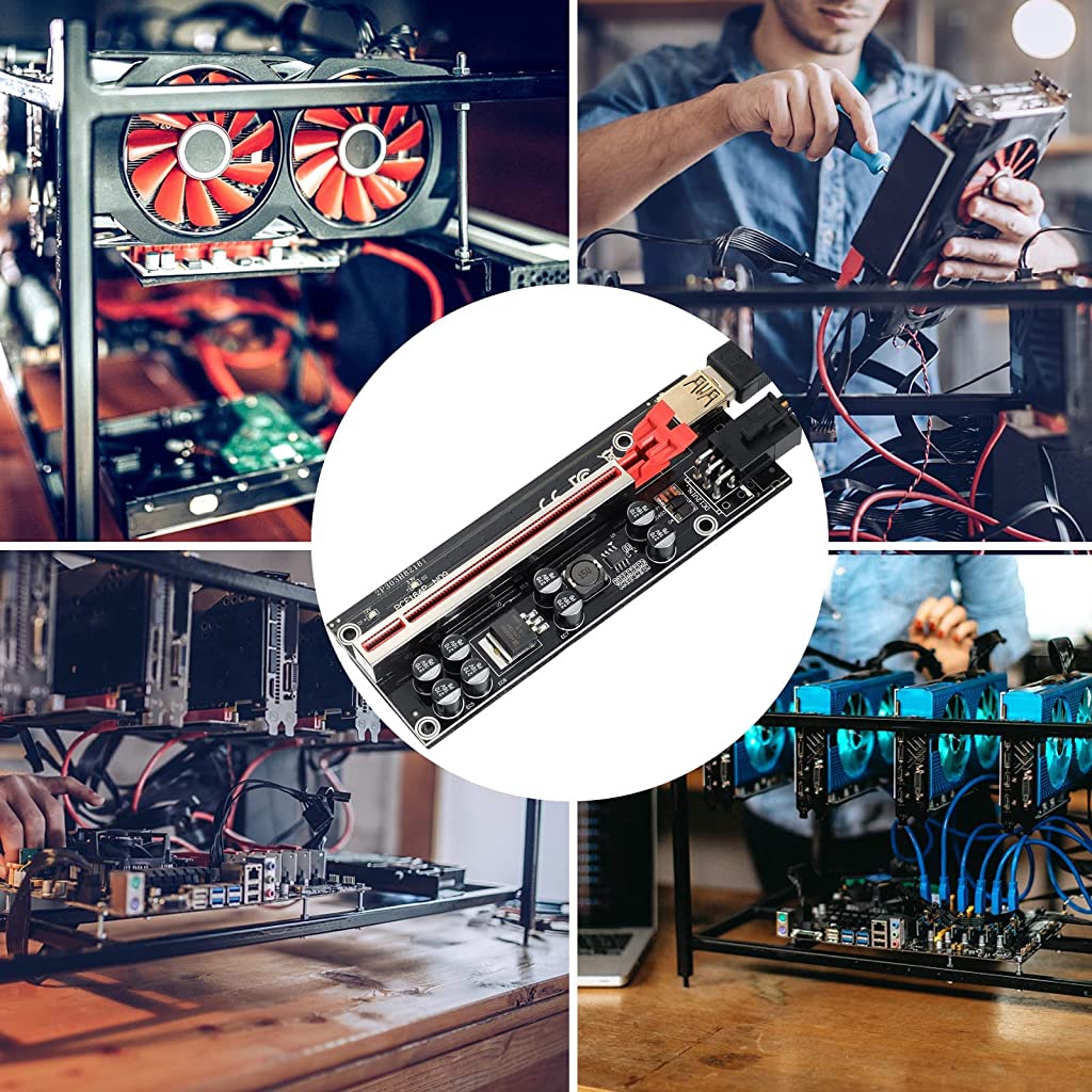 Eleboat® 6PIN SATA Power Cable PCI-E 1X to 16X Riser Card 8 Solid Capacitors 60cm USB 3.0 Extension Cable Eleboat® 6PIN SATA Power Cable PCI-E 1X to 16X Riser Card 8 Solid Capacitors 60cm USB 3.0 Extension Cable